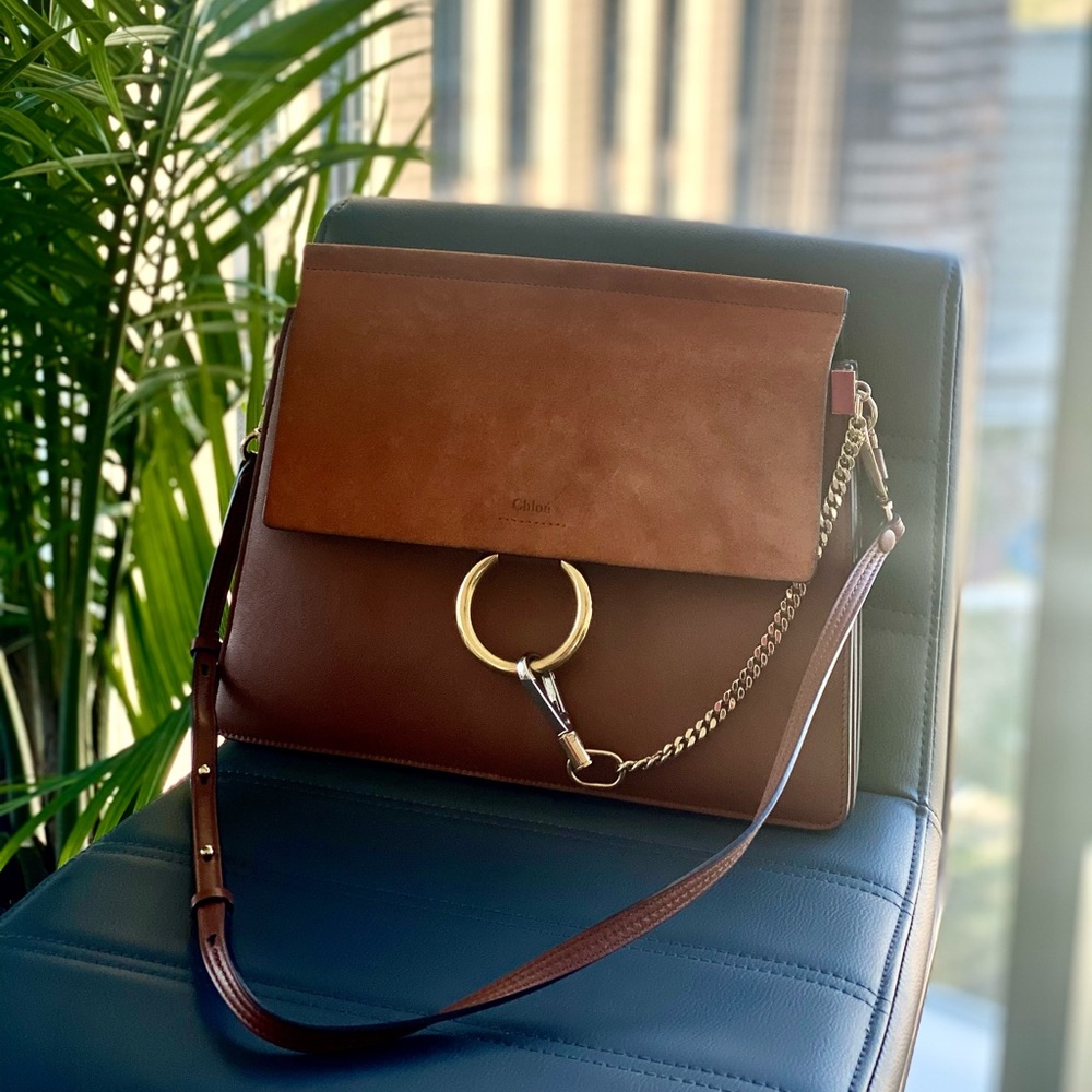 Chloe Faye Medium Leather & Suede Shoulder Bag